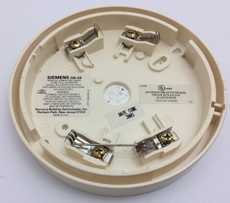 Siemens DB-3S DB-3 Smoke Detector Surface Mounting Base Pyrotronics Fire Alarm