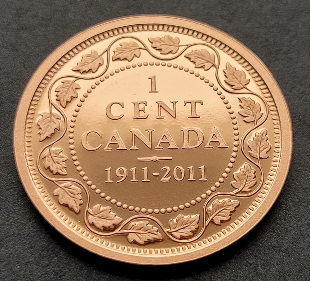 *** CANADA  LARGE  CENT  1911 - 2011  PROOF  ***  STERLING  SILVER  ***