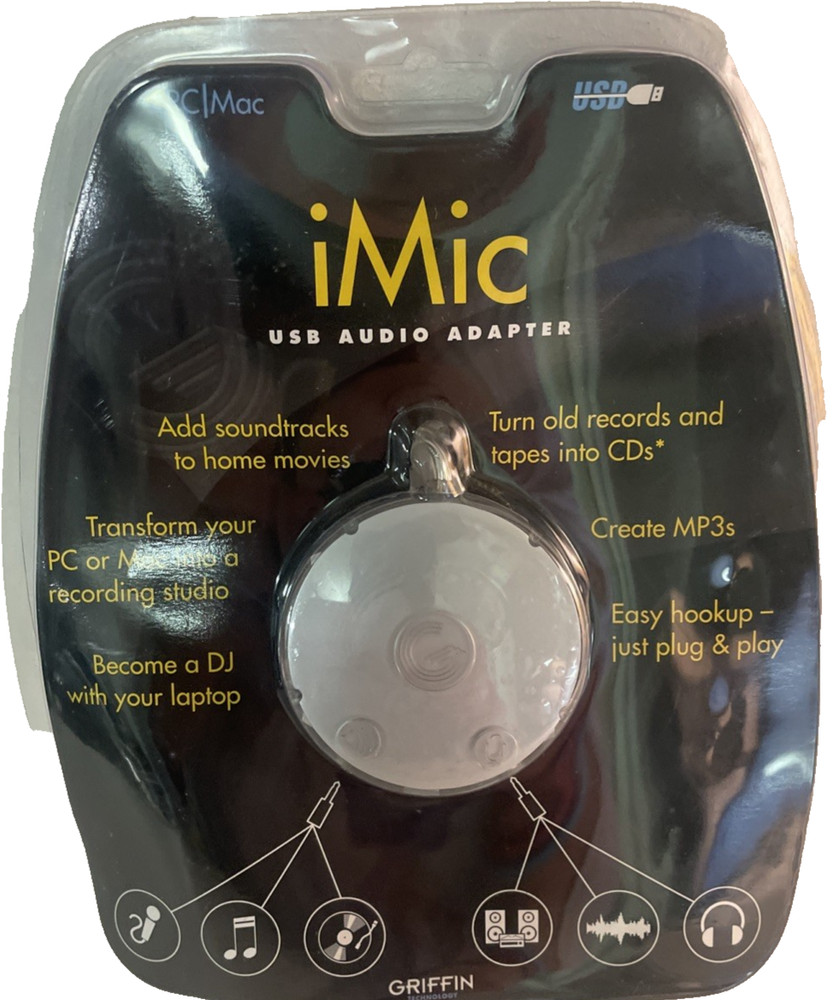Griffin iMic USB Audio Adaptor MAC or PC NEW