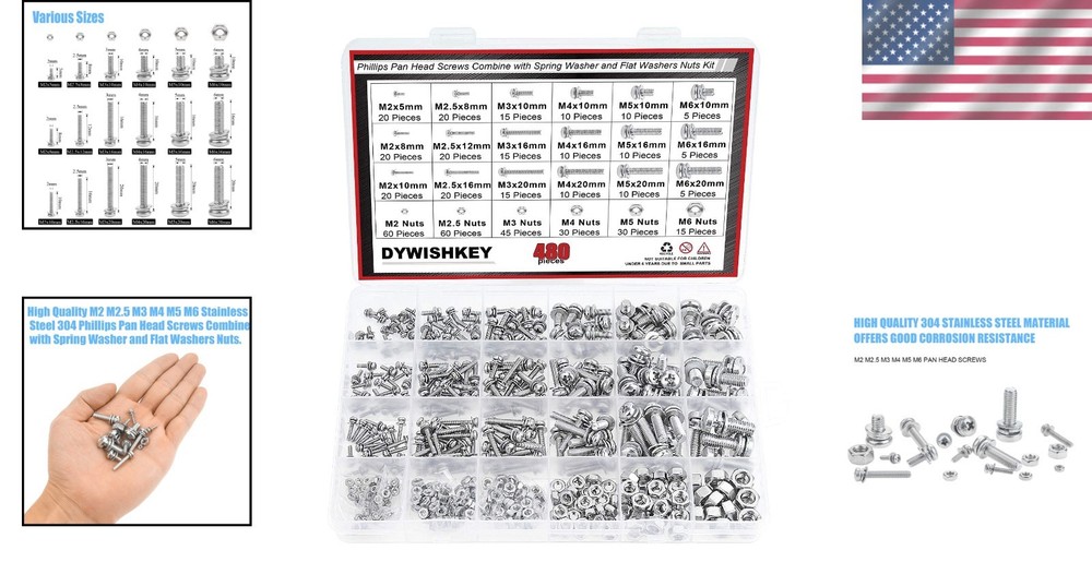 Stainless Steel Phillips Screws Assortment