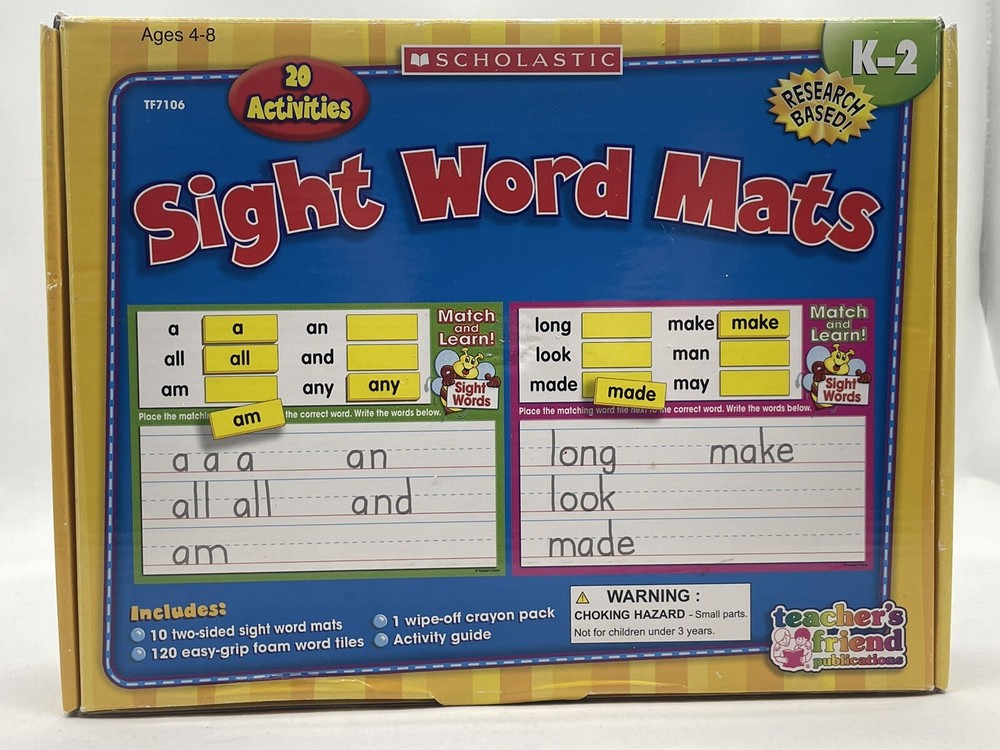 Scholastic Sight Word Mats