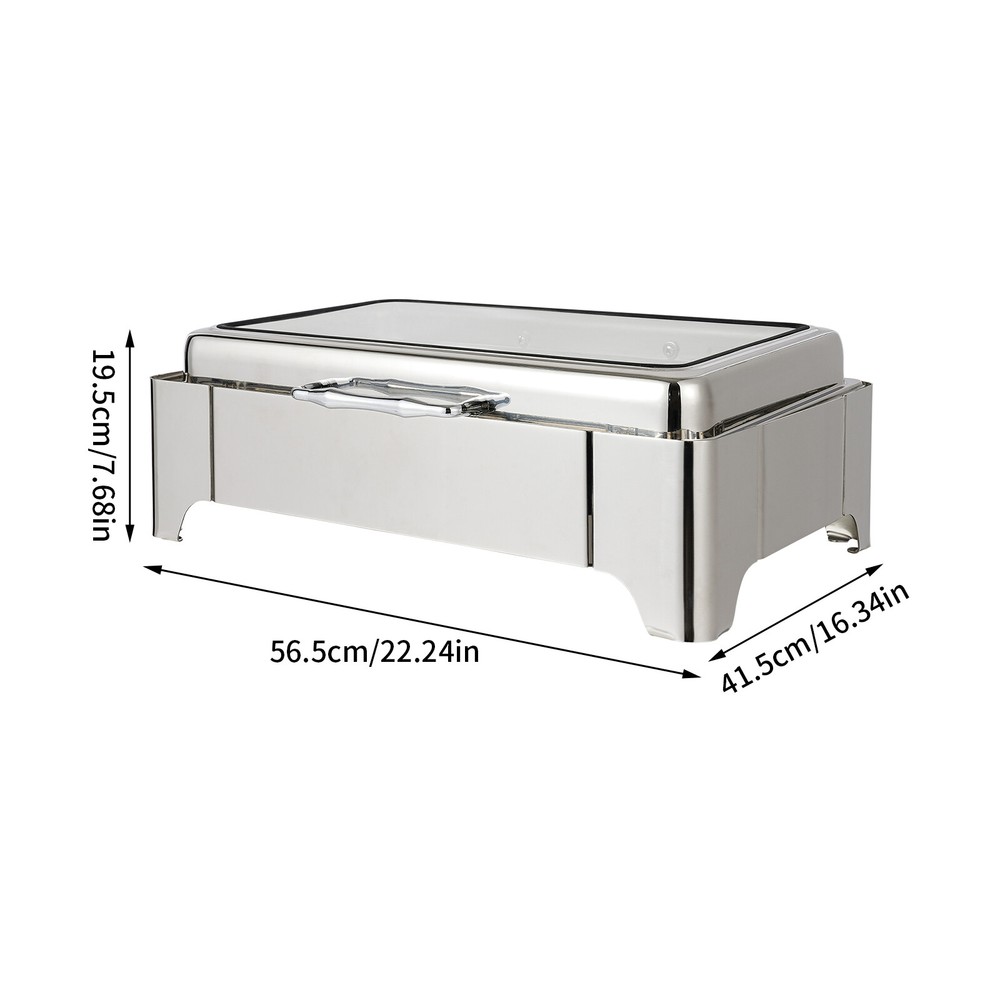 9L Electric Heating Chafing Dish Server Buffet Stove Square Double Compartment