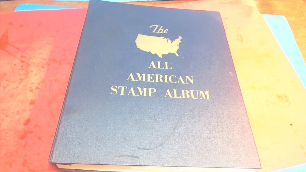 Vintage-The All American Stamp Album-  1847-1957 With 490 Stamps