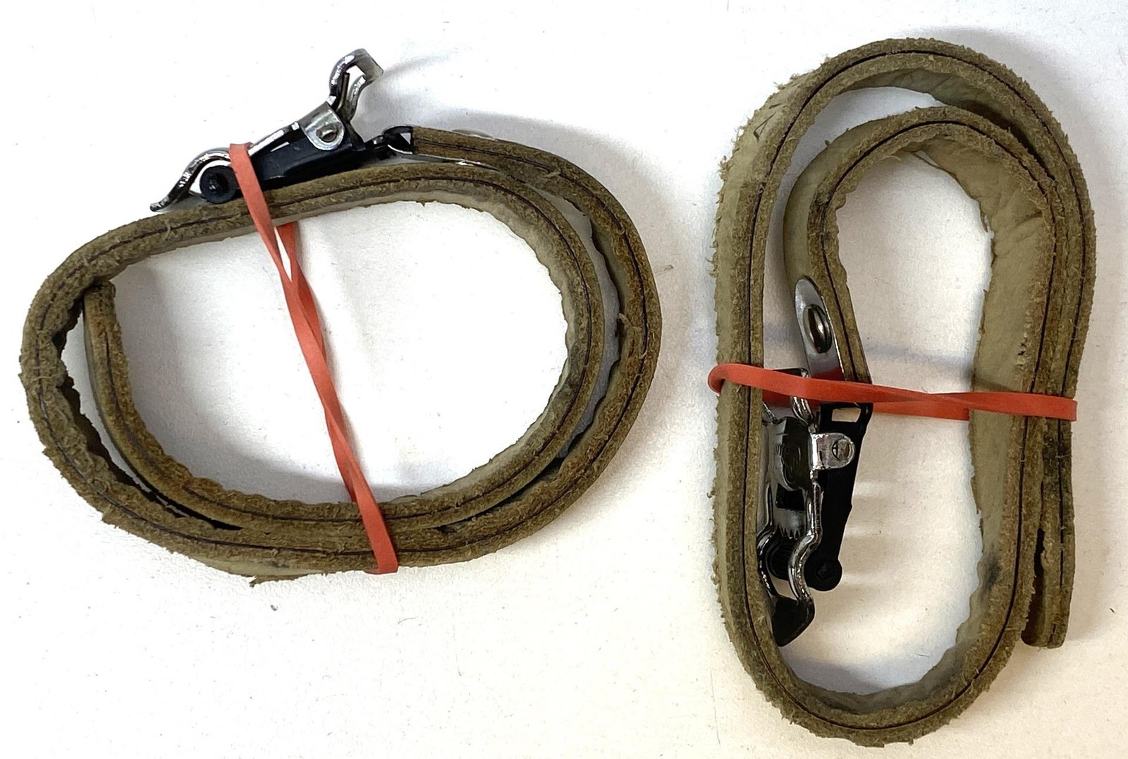vintage Alfredo BINDA leather pedal TOE STRAPS Made in Italy