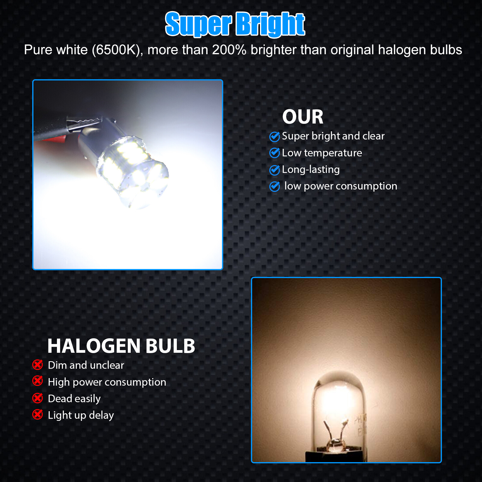 20x Super Bright White 1156 1141 1003 RV Trailer 21-SMD LED Interior Light Bulbs