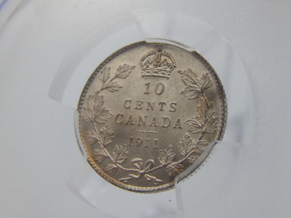 1911 Canada Silver 5 Cents PCGS MS66+ (BT-268)