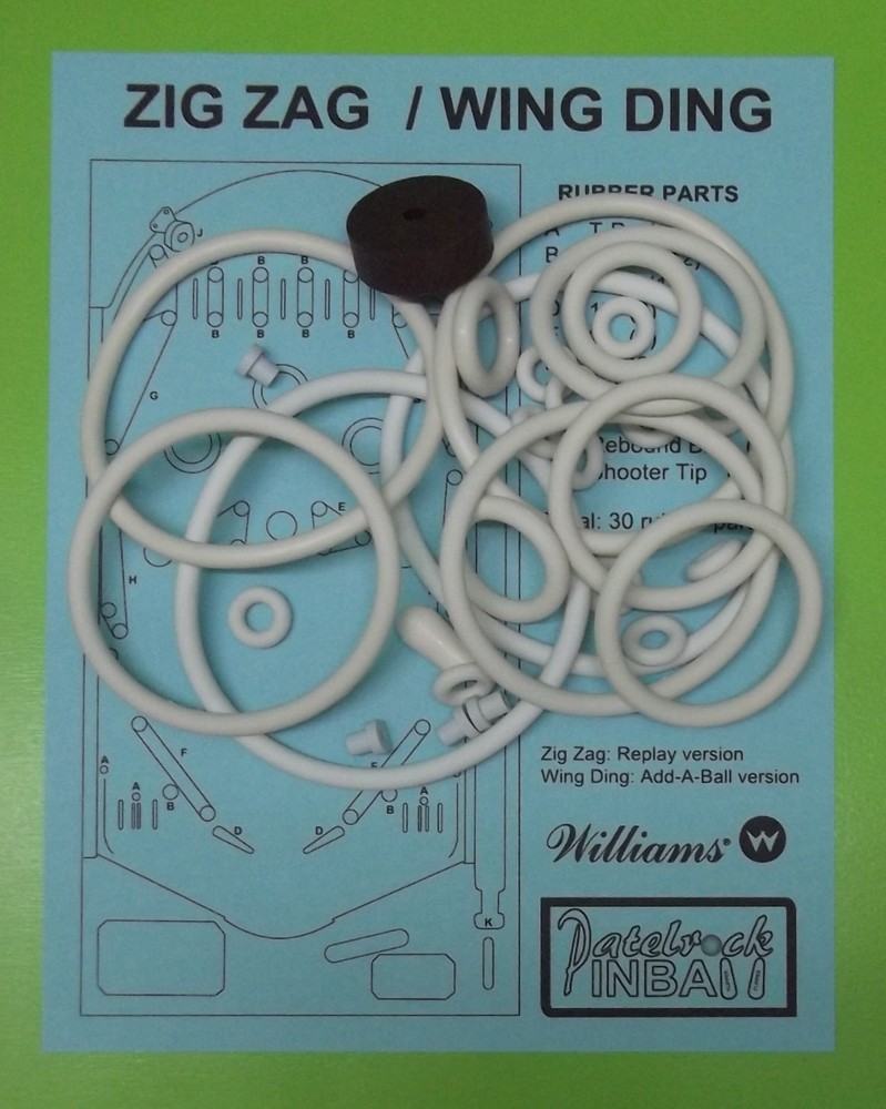 1964 Williams Zig Zag / Wing Ding Pinball Machine Rubber Ring Kit