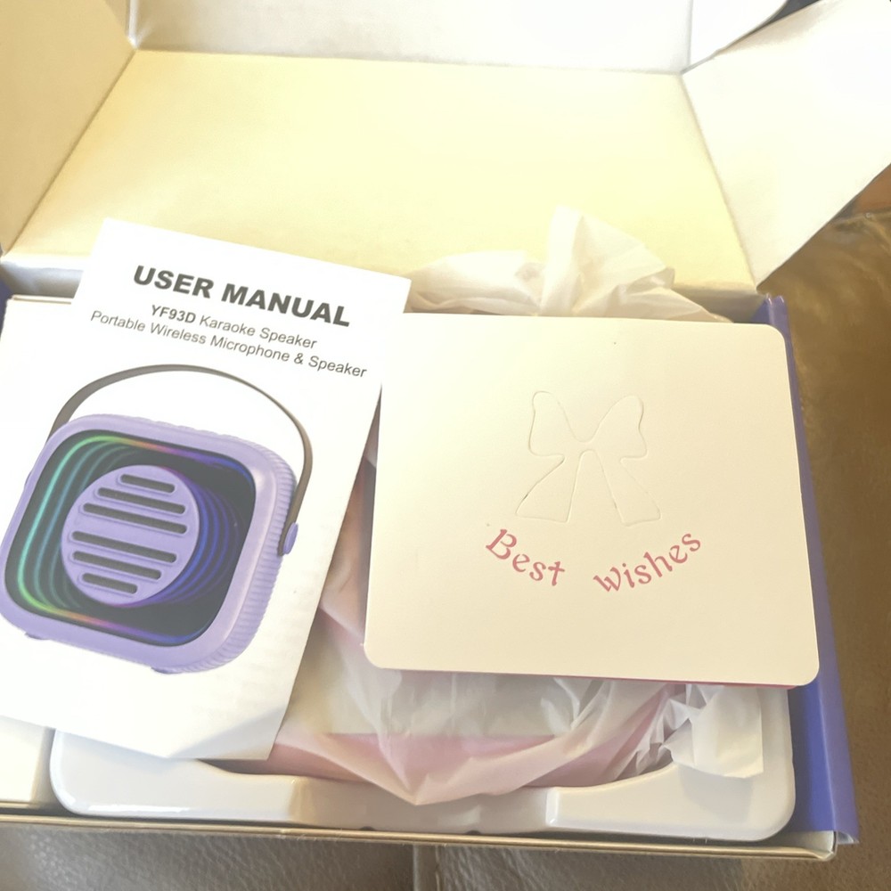 Mini Karaoke Machine with 2 Wireless Microphones & Portable Bluetooth Speaker