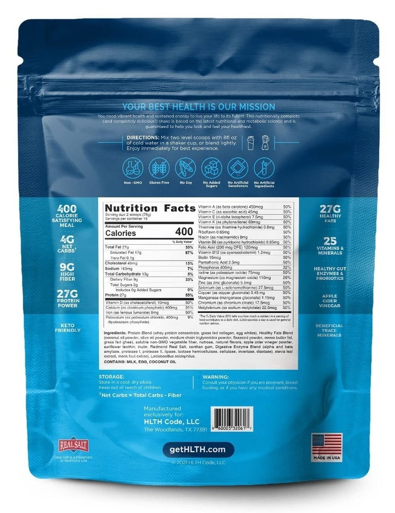 HLTH Code Complete Meal Replacement Shake Healthiest Meal Replacement High