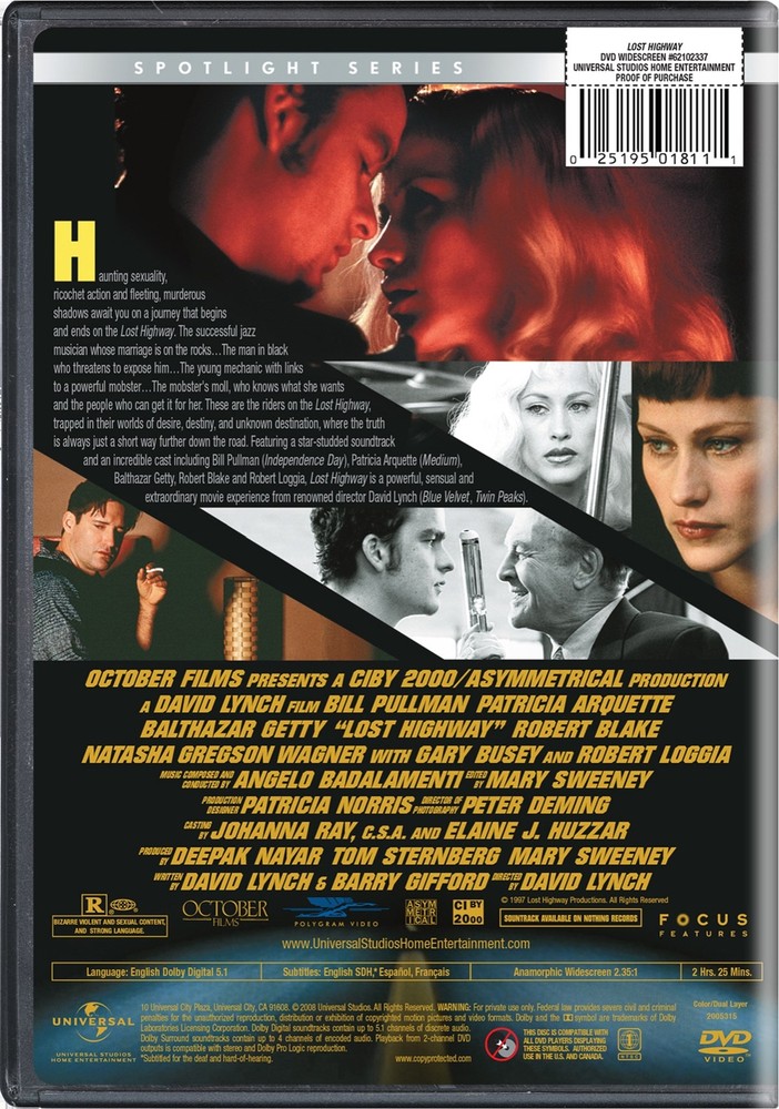 Lost Highway DVD Bill Pullman NEW