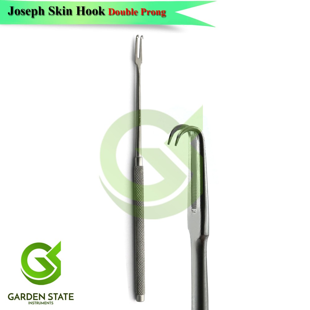 Joseph Skin Hook Double Prong Sharp Veterinary Plastic Surgery Tissue Retractor