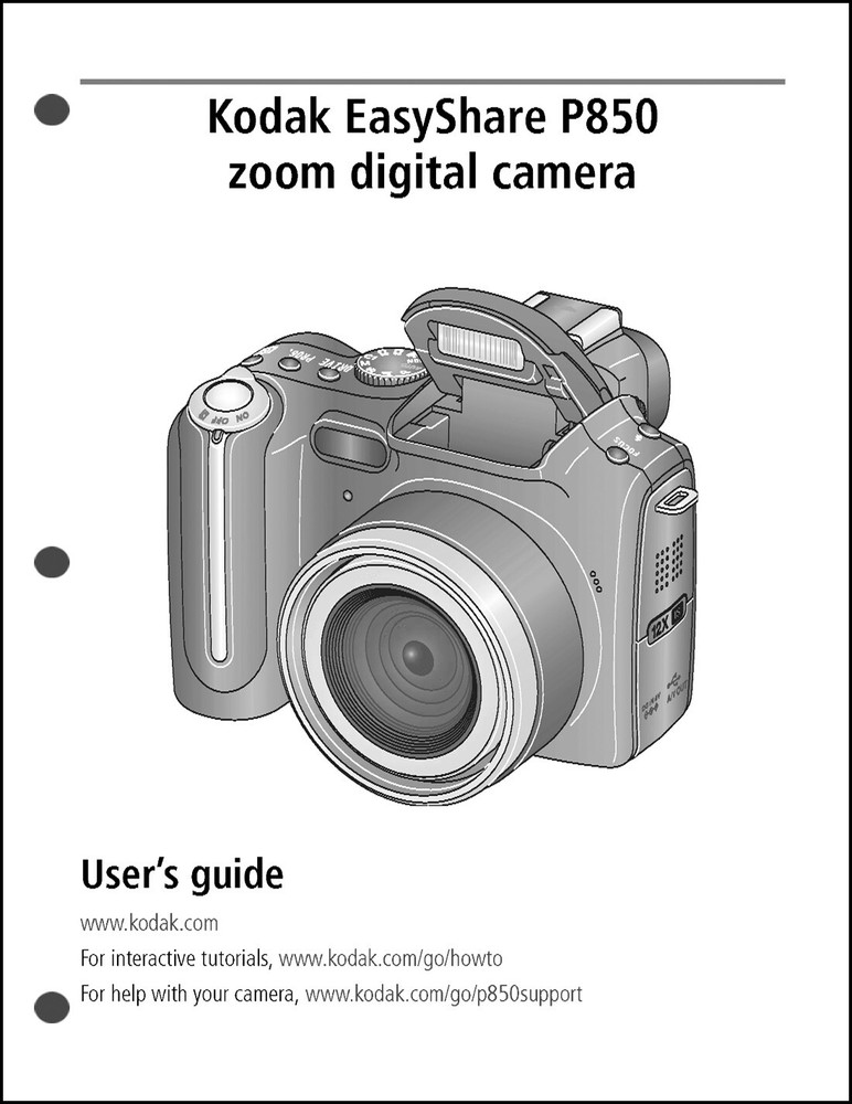 Kodak EasyShare P850 Digital Camera User Guide Instruction  Manual