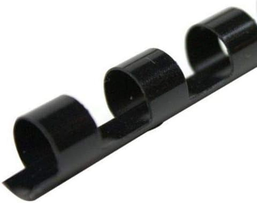 Plastic Comb Binding Spines, 1/4 Inch Diameter, Black, 20 Sheets, 100 Pack 13014
