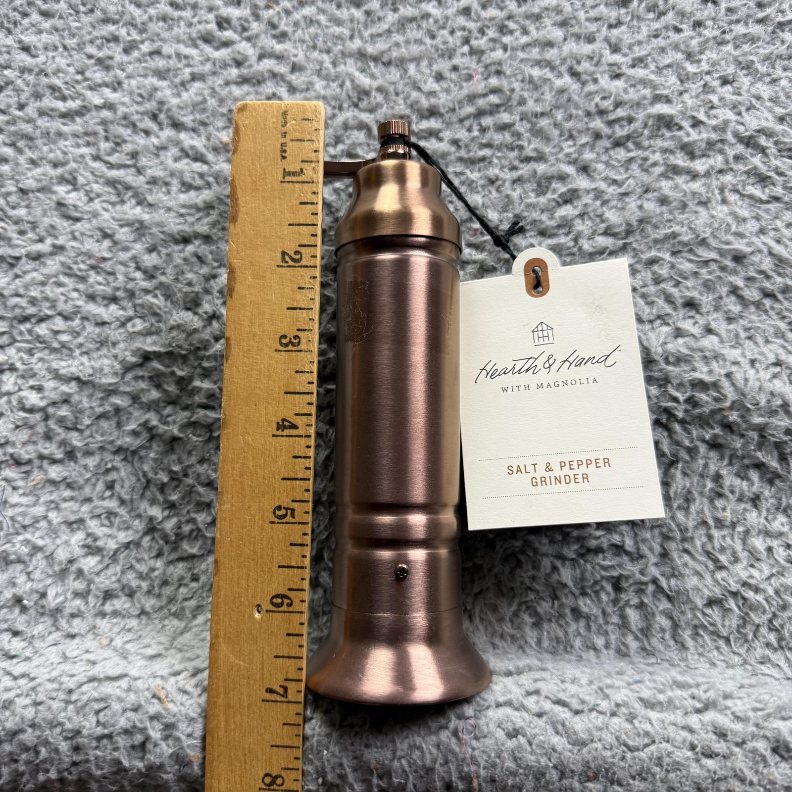 Hearth & Hand With Magnolia Salt & Pepper Grinder Brown Metal Manual Kitchen