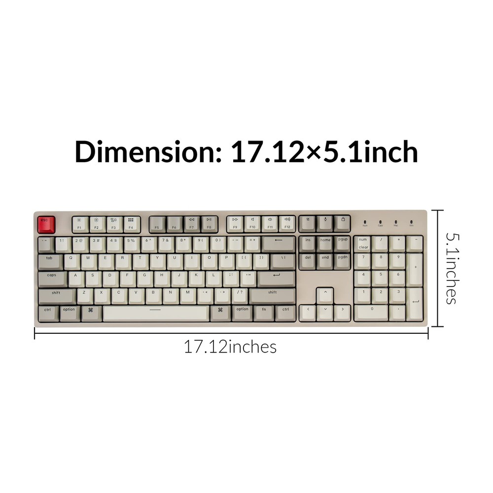 Keychron C2 Full Size Wired Mechanical Keyboard Compatible with Mac, Keychron...