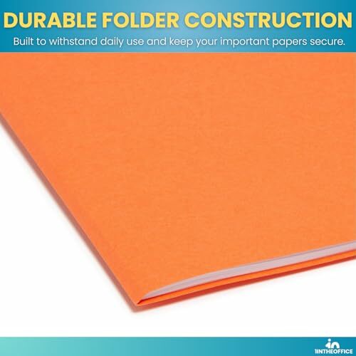 Orange File Folder, Durable Folder, File Folder Letter Size, 1/3 Cut Assorted