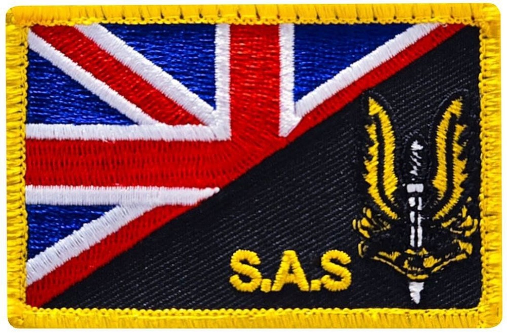 SAS British UK Union Jack Flag Morale Patch | 2PC HOOK BACKING 3"x2"