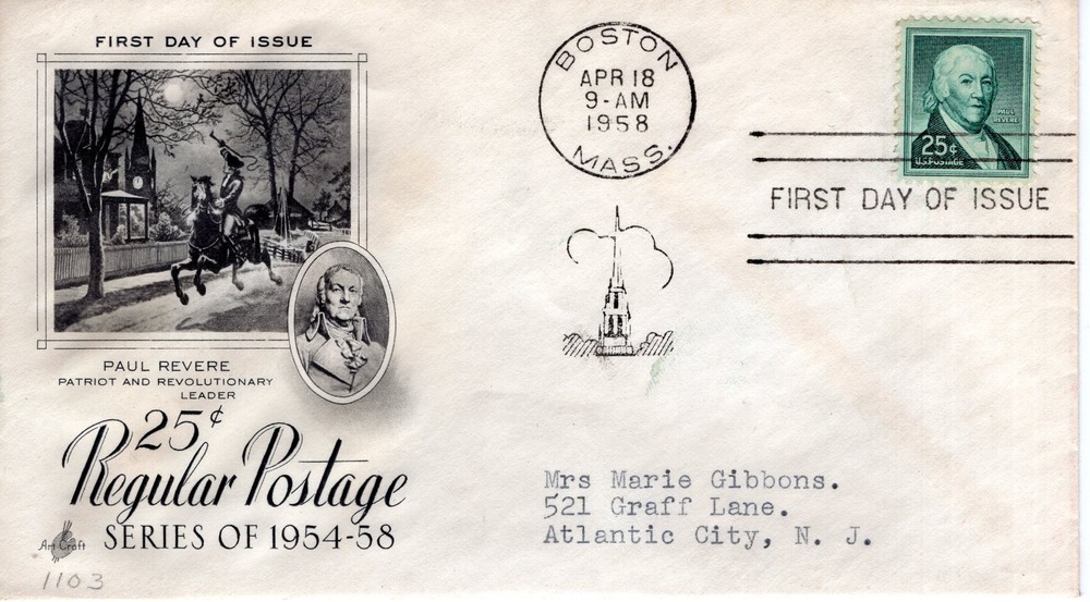 25 CENT REGULAR POSTAGE - 1958 -DC959