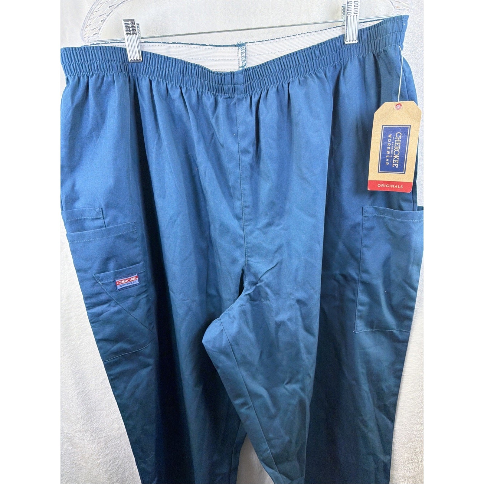 Cherokee Scrub SET XXL Medical HCA Florida Heathcare NWT Blue Top Pants 2xl
