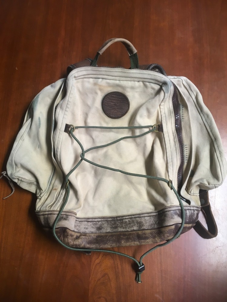 Duluth Pack Canvas Backpack Leather Straps USA Vintage