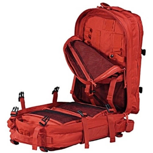 Empty STOMP Tactical Field Medical Backpack - Rescue Red