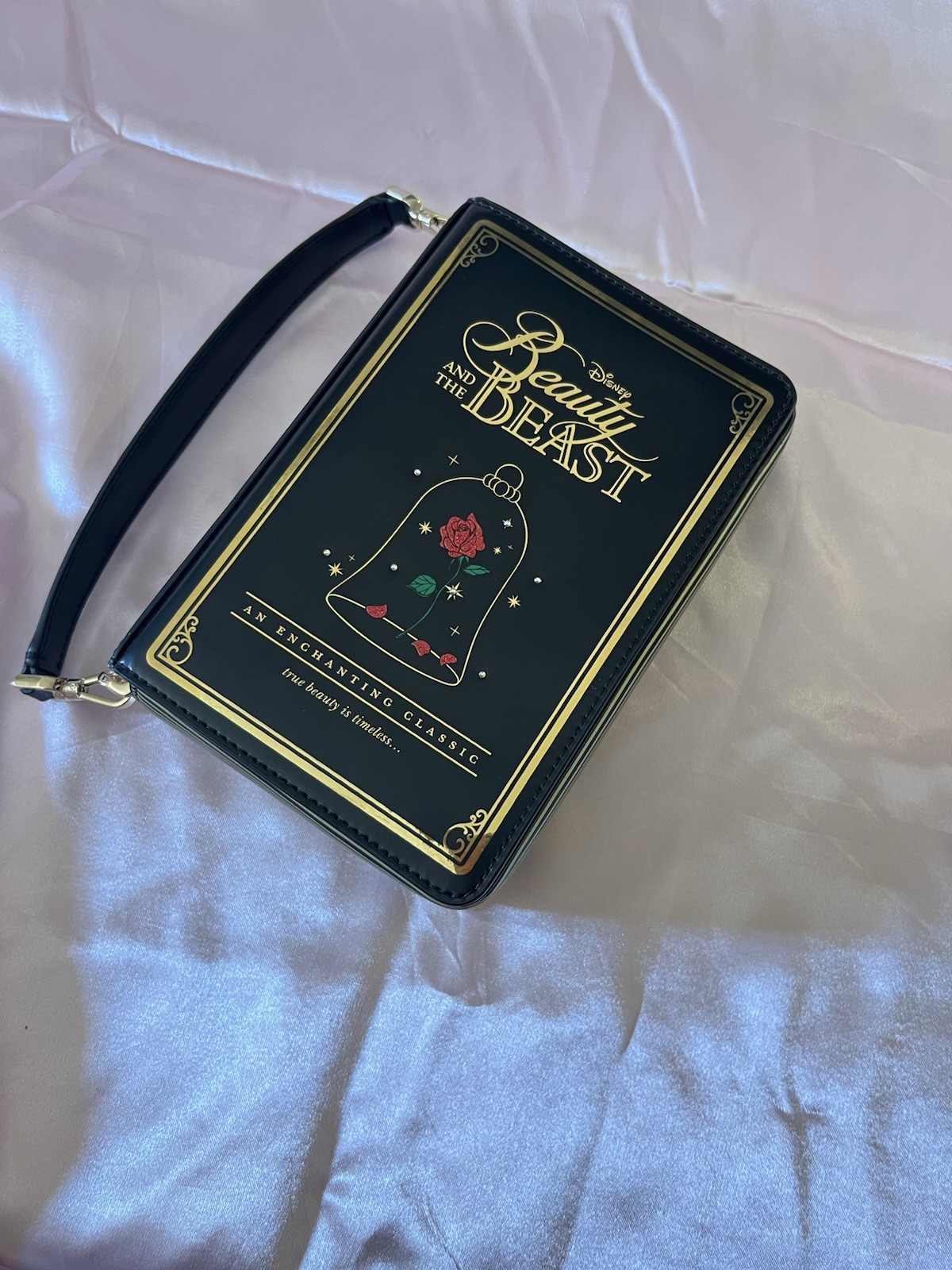 Kate Spade Disney Beauty and the Beast Black Book Clutch Handbag Medium