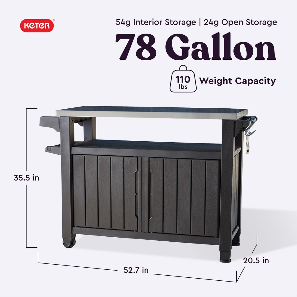 UNITY XL OUTDOOR KITCHEN CART WITH STORAGE