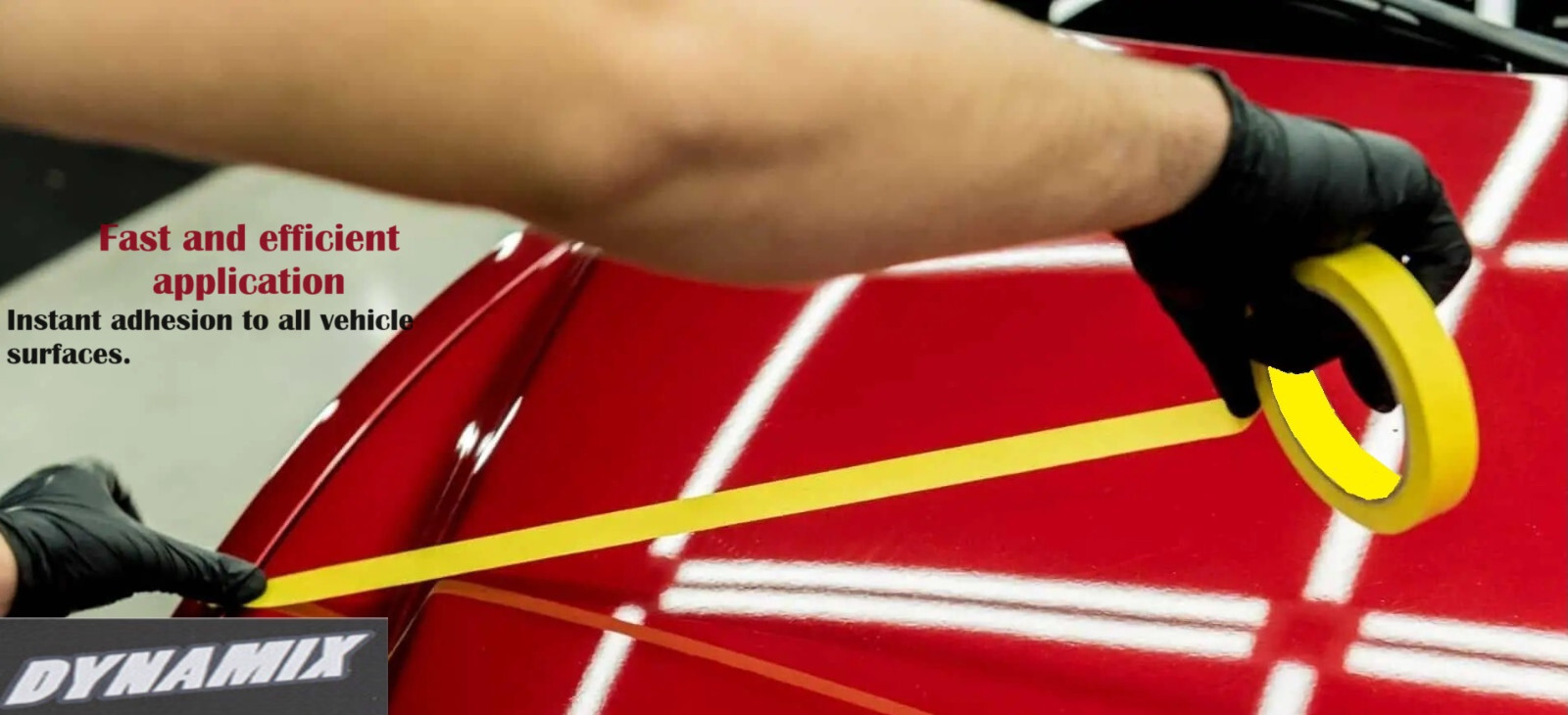 Dynamix Automotive Yellow Masking Tape 60 Yard (1-1/2'') or (3/4") 4 Sleevs/BOX