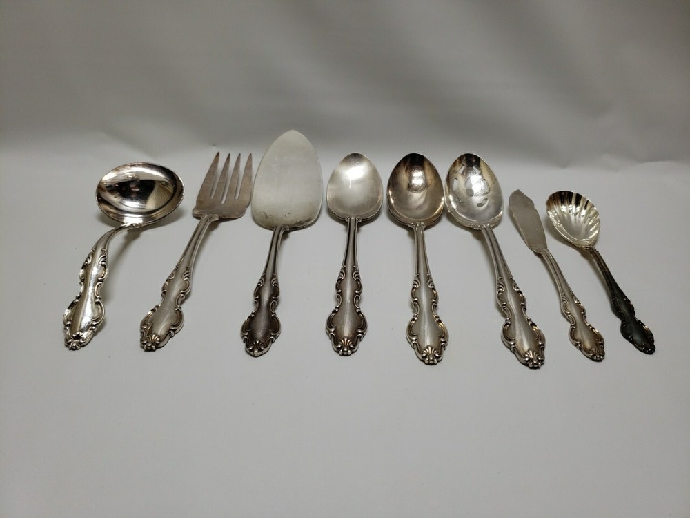 English Crown Serving Silverware Set of 8