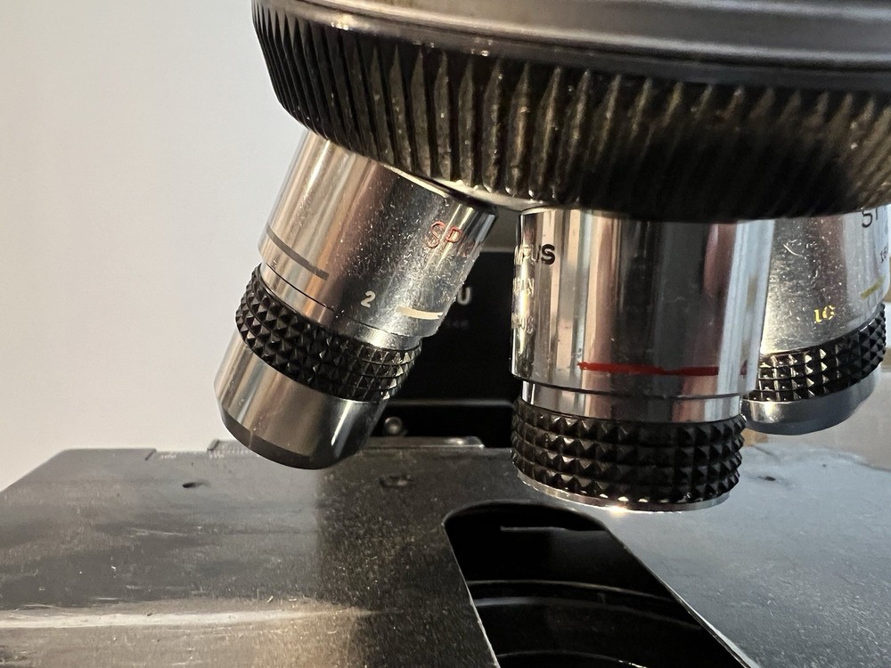 OLYMPUS BH-2 TRINOCULAR MICROSCOPE W/ SPLAN 2X/4X/10X OBJECTIVE SET