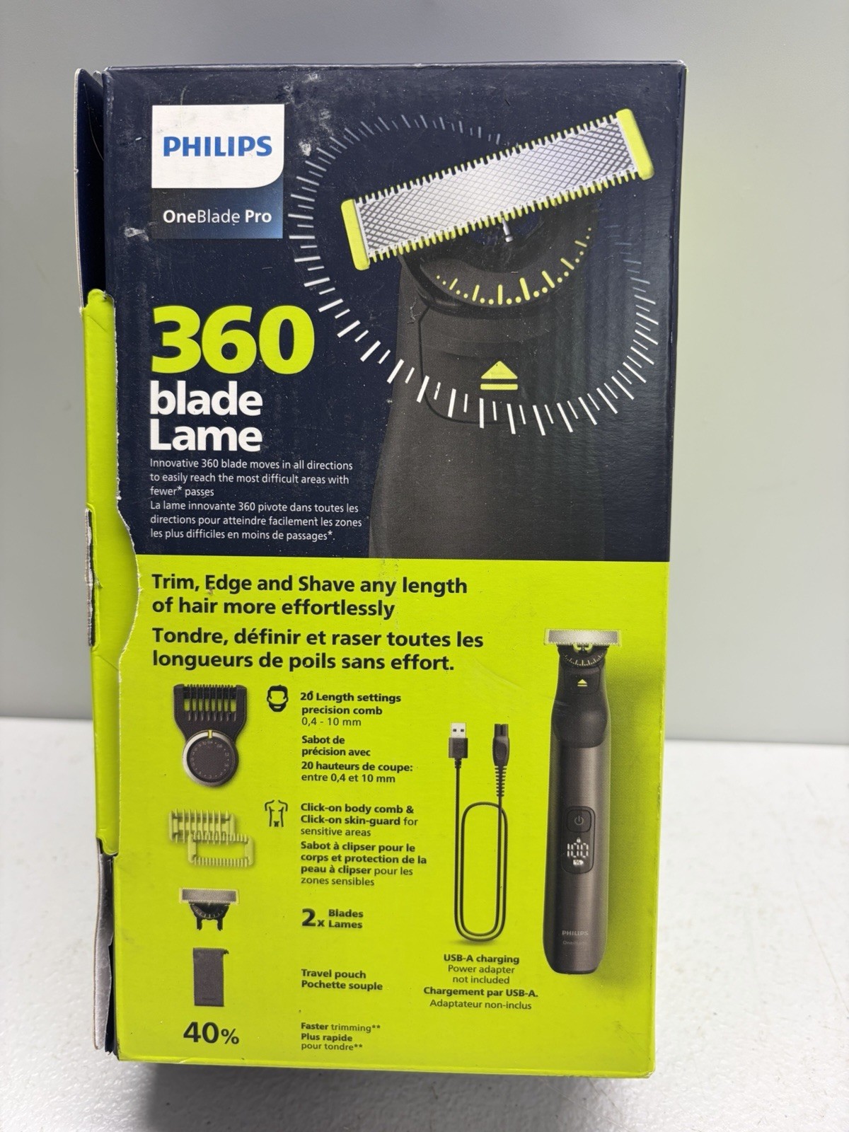 Philips Norelco - OneBlade 360 Pro Hybrid Face & Body Electric Trimmer QP6552/15