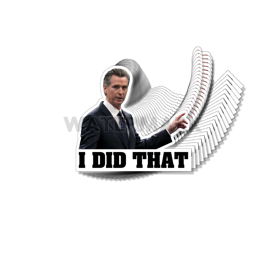 NEWSOM I Did That Funny Political Gavin Stickers Decals Made In the USA 20 Pack