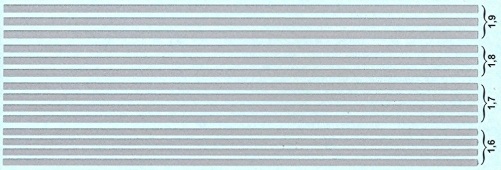 Stripes Chrome Effect 1.6 - 1.9 mm 1:18 Decal Decals