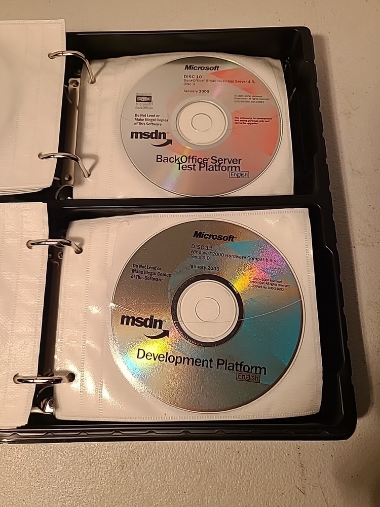MICROSOFT MSDN Software Discs w/Storage Case Lot of 43