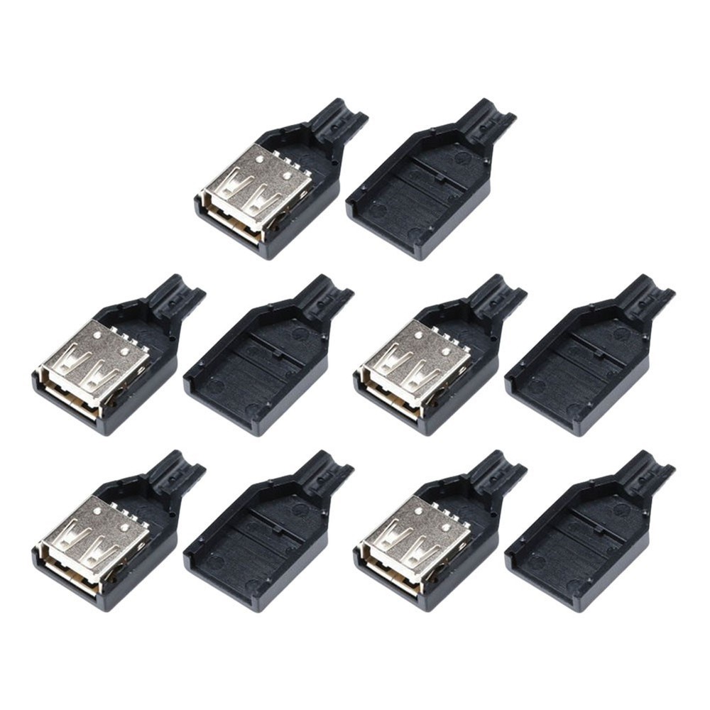 USB Female Socket Shell USB 2.0 Female Socket Accessories High Quality