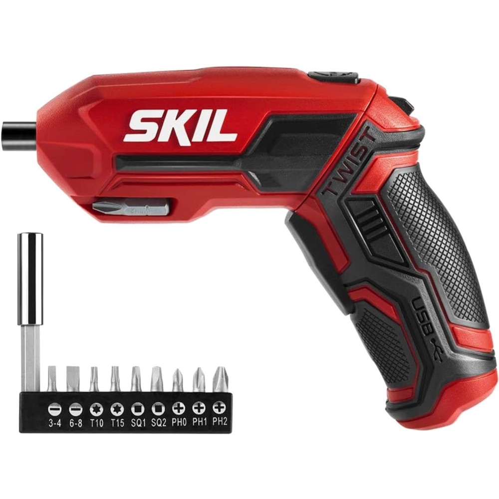 Powerful 4V Cordless Screwdriver - Includes 9 Bits & Convenient USB Charging