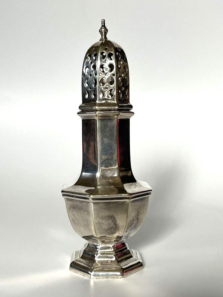English Octagonal Silverplate Sugar Caster