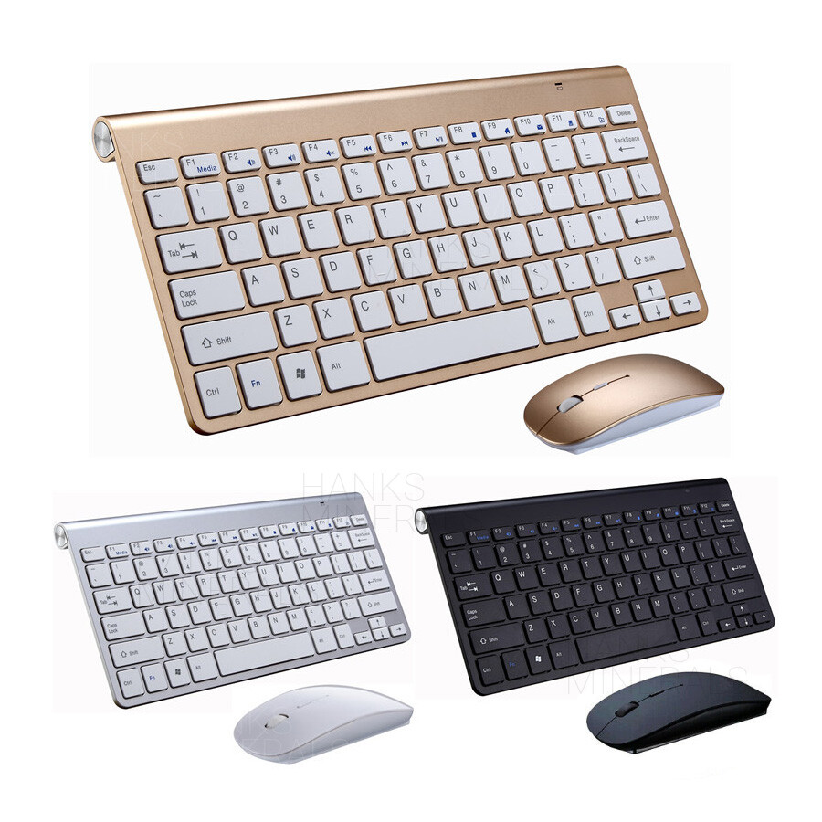 Wireless Keyboard And Mouse Set Mini 2.4G Waterproof For Mac Apple PC Computer