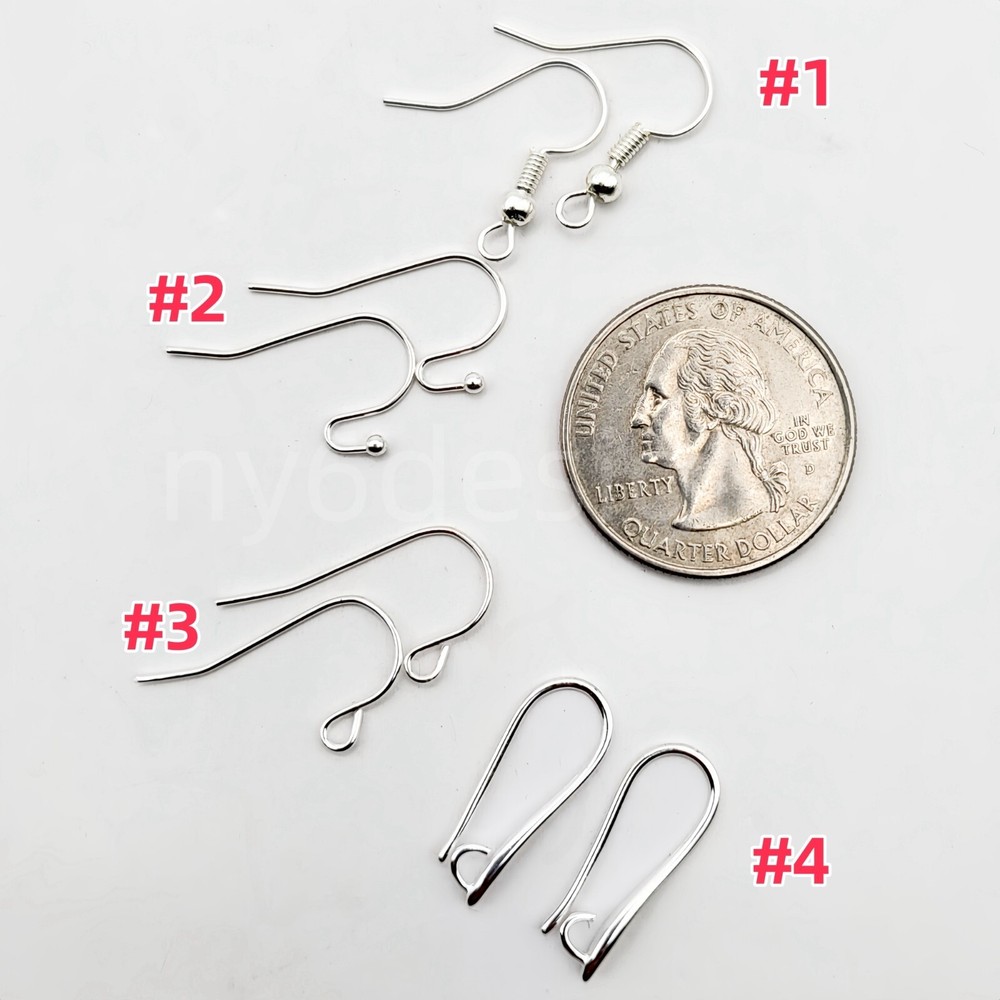 20mm Shiny Silver Earwire Fish Hooks with Ball/ Ring/Open Loop 20pcs 8pcs