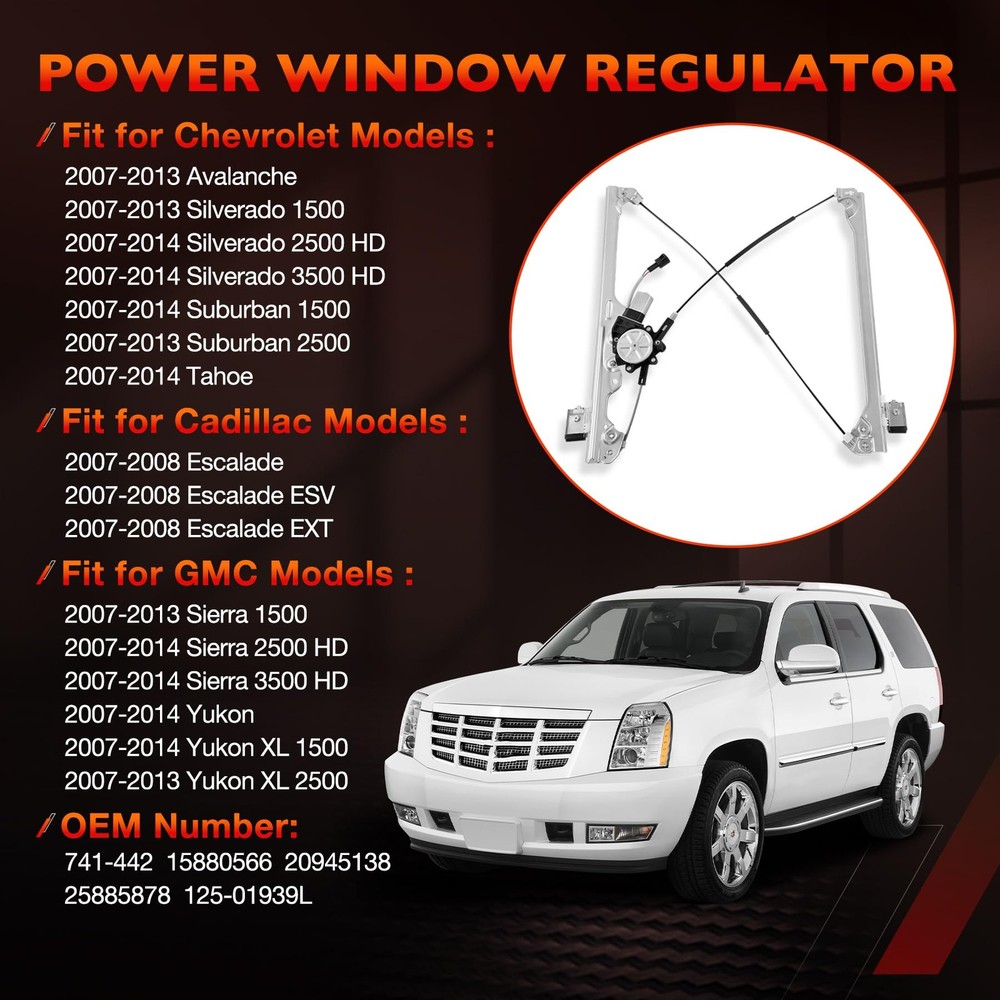 Power Window Regulator with Motor Front Left Driver Side Front Driver Side (LH)