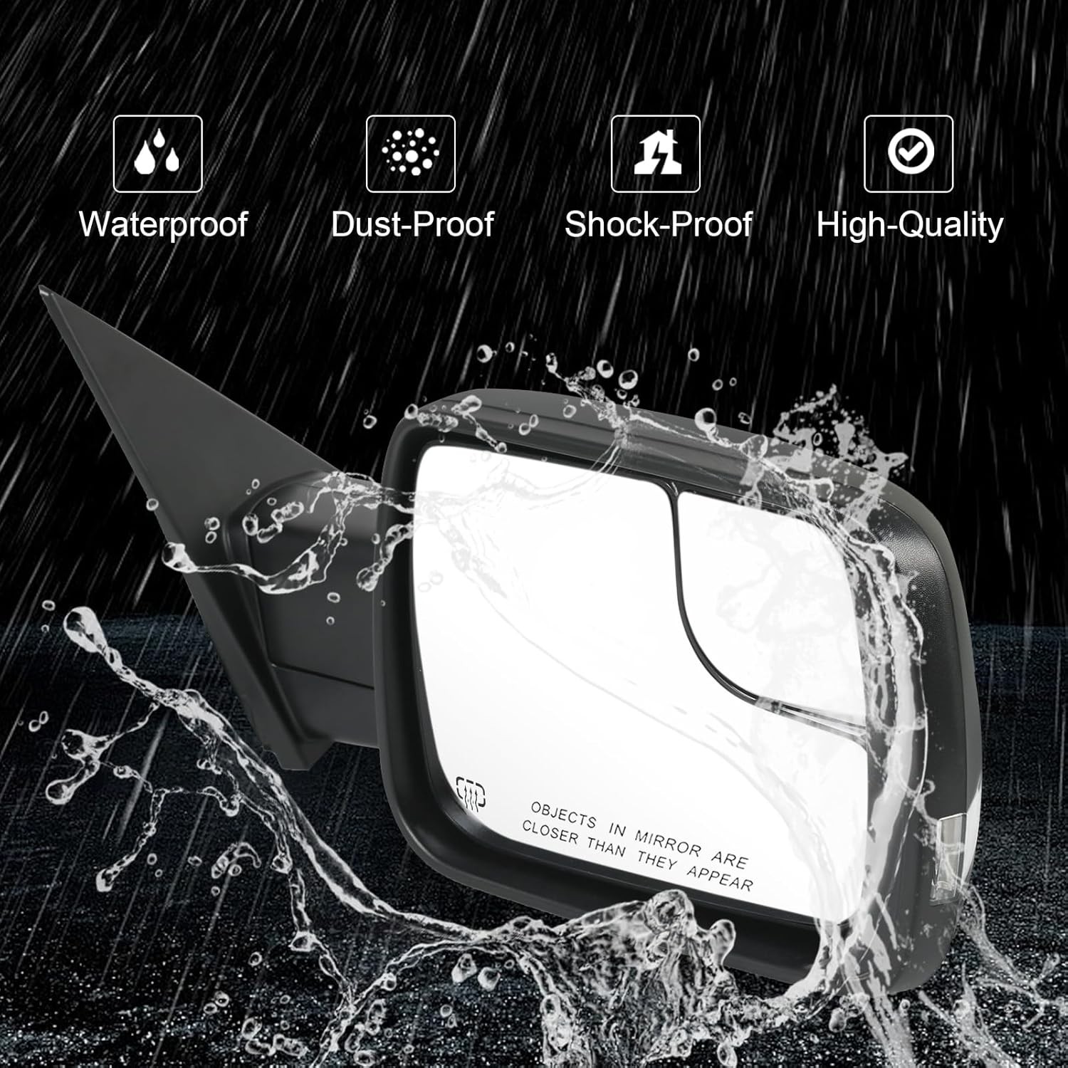 Heated Mirror w/Power Fold Signal Light Right For 2019-2024 Ram 1500 68276500AH