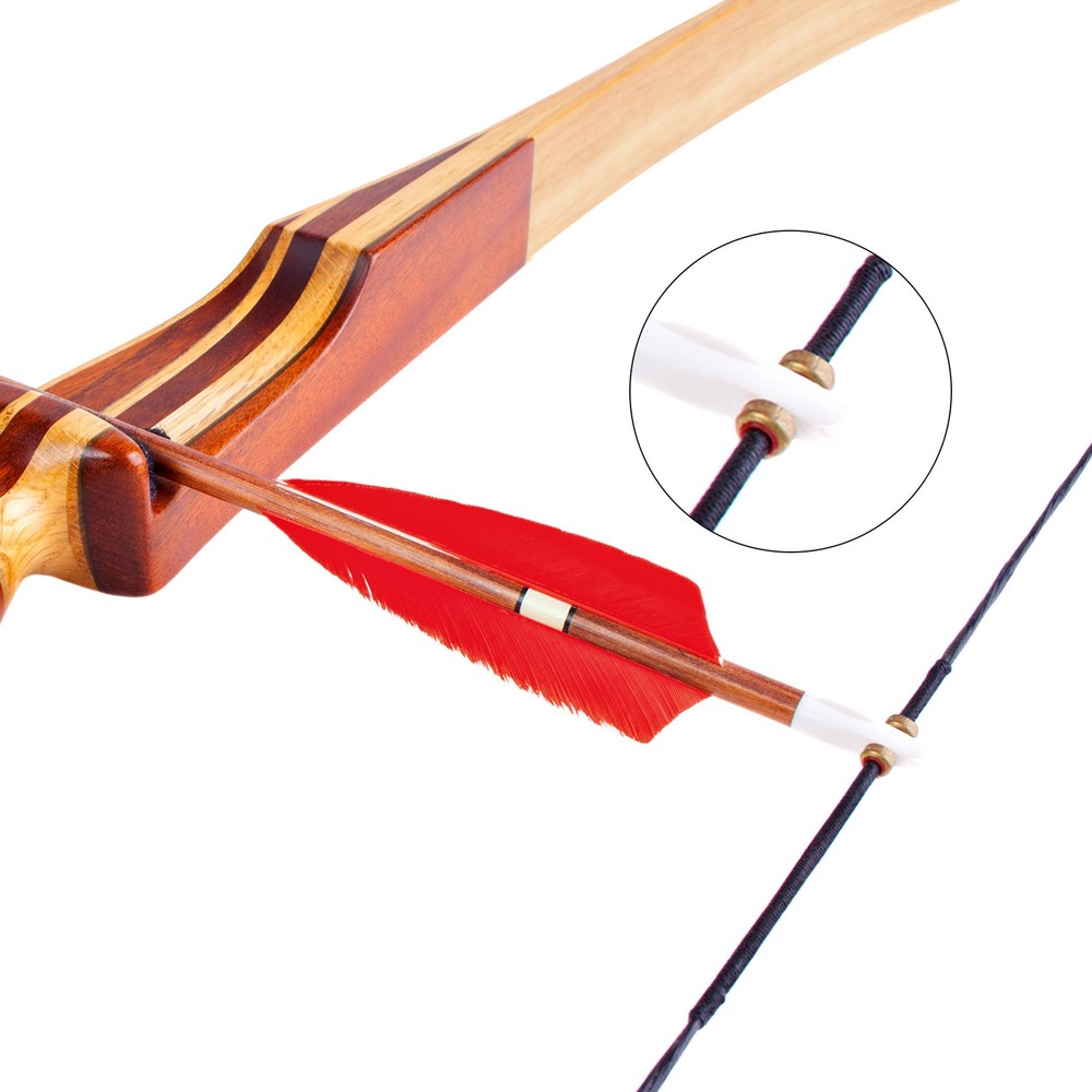 Bow String Replacement,16 Strands with Nock Point for AMO 52", Red-Black