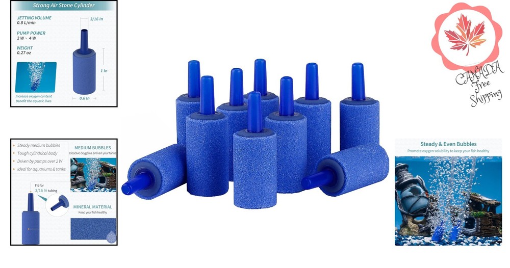 Tiny Aquarium Air Stone with Medium Bubbles - High-Performance Aquatic Life