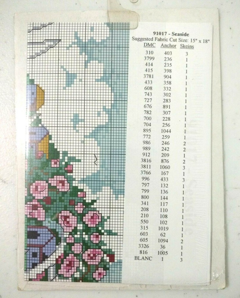 Perfect Color Chart Seaside Cross Stitch Needlepoint
