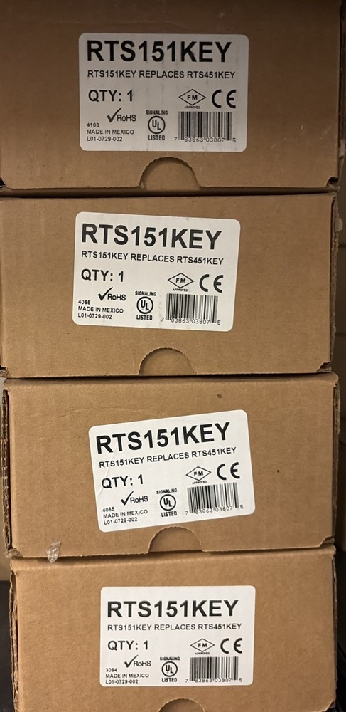 System Sensor RTS151KEY Fire Alarm Remote Test Station, Key Switch