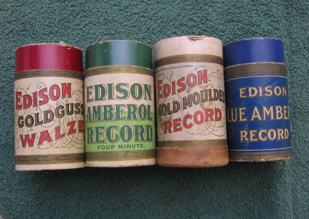 Vintage Edison Phonograph Empty  Record Cylinders
