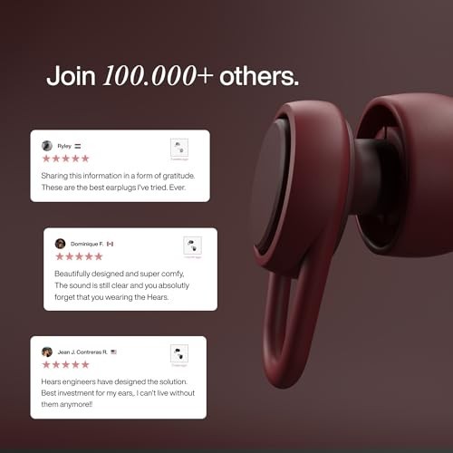 Hears Plus Burgundy Breeze Ear Plugs -25 dB sound reduction $43 Ret. NIB 4 Sizes