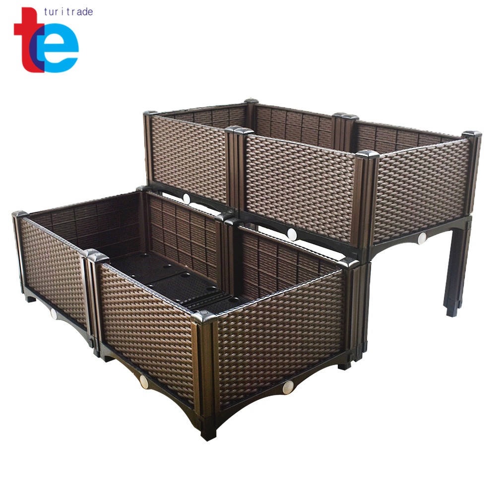 1x Elevated Rectangular Garden Bed Flowers Vegetable Growing Planter Care Box