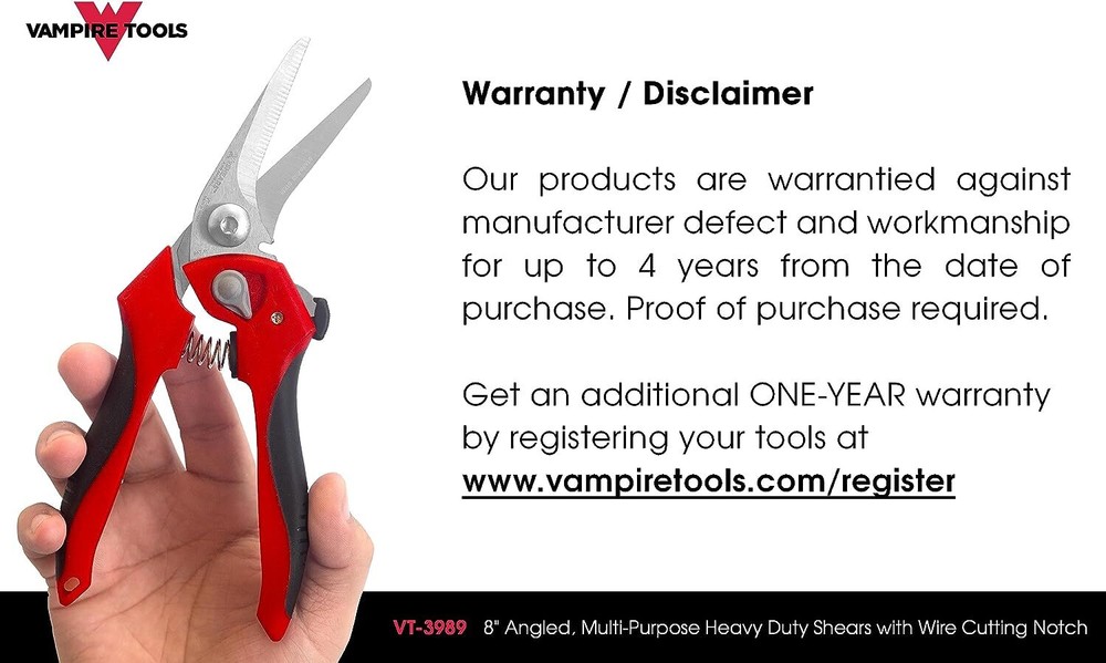 VT-3989 vSHEARS 8" Multi-Purpose Angled Shears by Vampire Tools