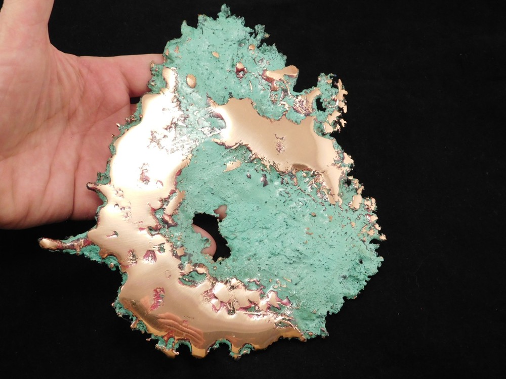 BIG! Bright Solid COPPER SPLASH Art Sculpture 429gr